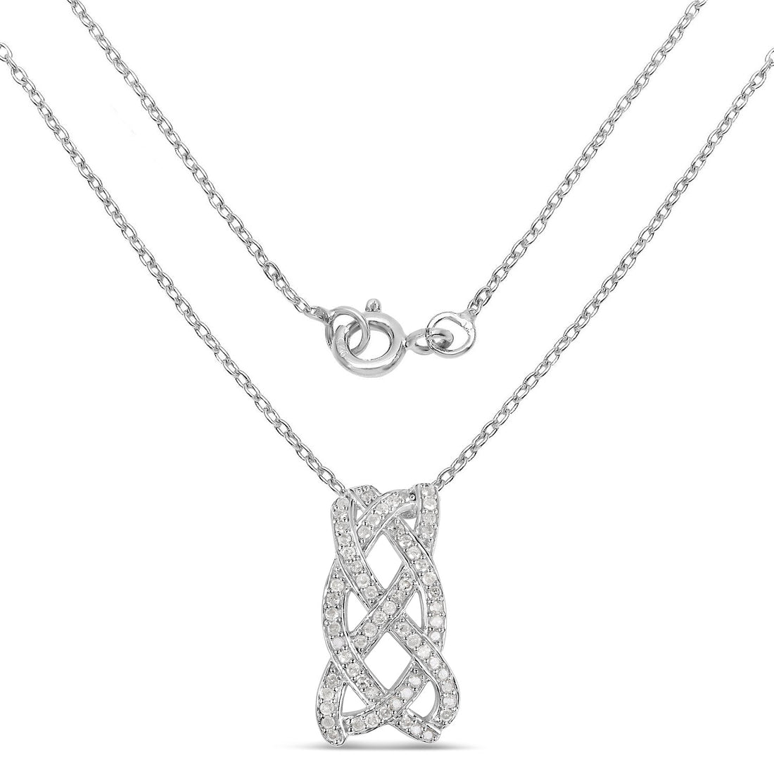 0.54 Carat Genuine White Diamond .925 Sterling Silver Pendant by Bids.com