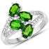 1.86 Carat Genuine Chrome Diopside and White Zircon .925 Sterling Silver Ring by Bids.com