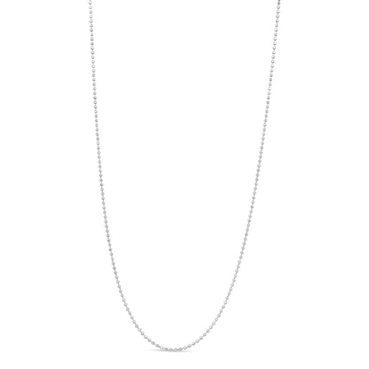 .925 Sterling Silver 0.7mm Slim and Dainty Unisex 18" Inch Ball Bead Chain Necklace by Bids.com