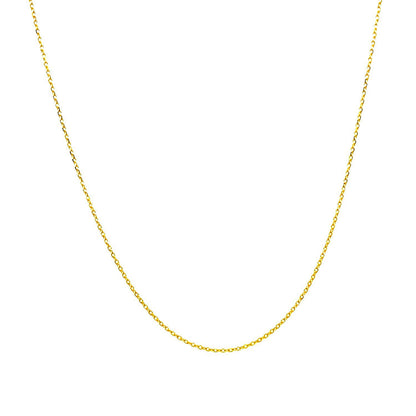 14k Yellow Gold Diamond Cut Cable Link Chain 0.7mm by Bids.com