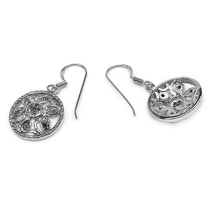 0.18 Carat Genuine Blue Diamond .925 Sterling Silver Earrings by Bids.com
