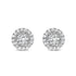 14K White Gold 3/4 Cttw Lab Grown Diamond Solitaire With Halo Stud Earrings (G-H Color, VS2-SI1 Clarity)  DestGlow