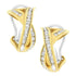 14K Yellow and White Gold 1/2 TDW "X" Shape Cross Over Diamond Hoop Earrings (I-J, I2-I3) by Bids.com