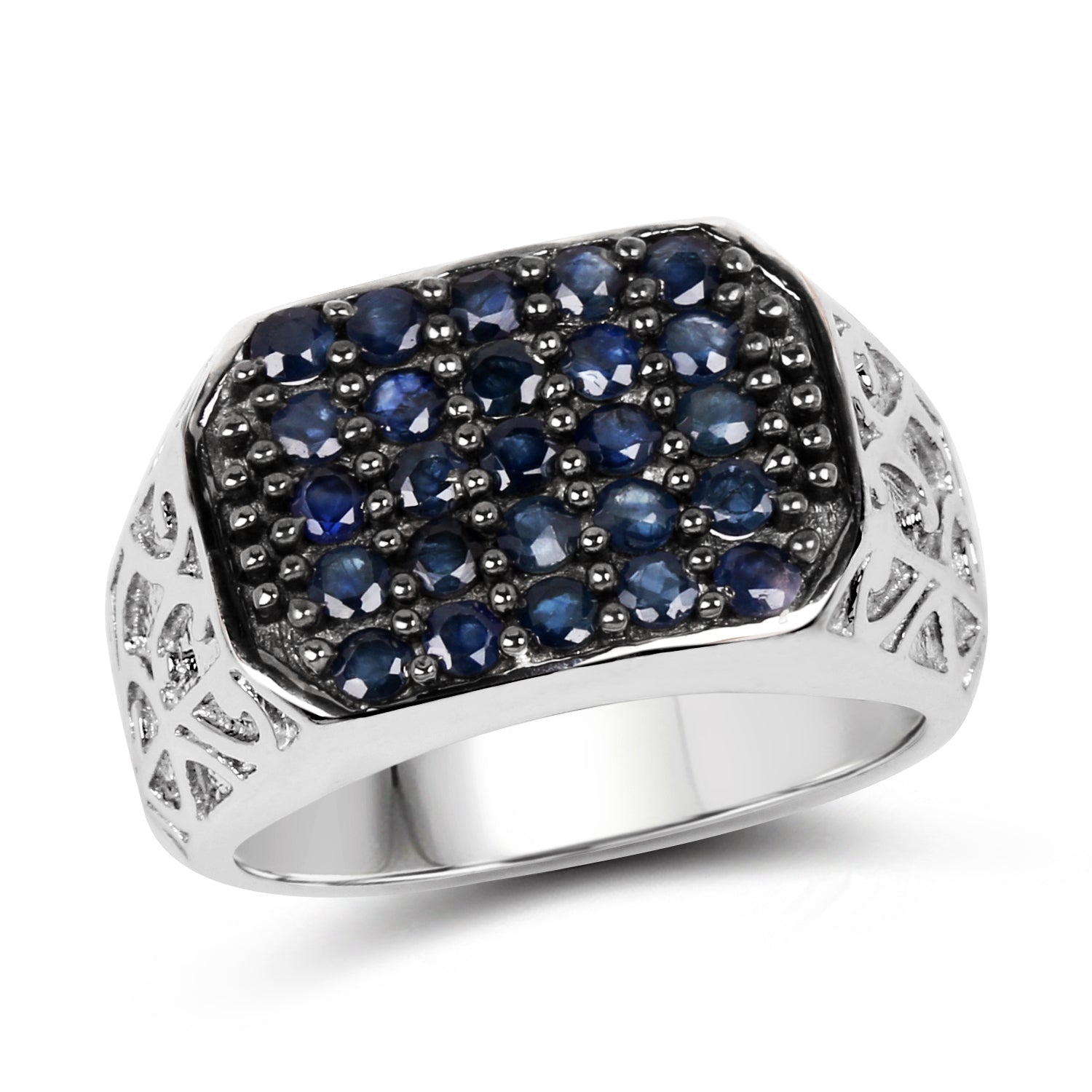 1.13 Carat Genuine Blue Sapphire .925 Sterling Silver Ring by Bids.com