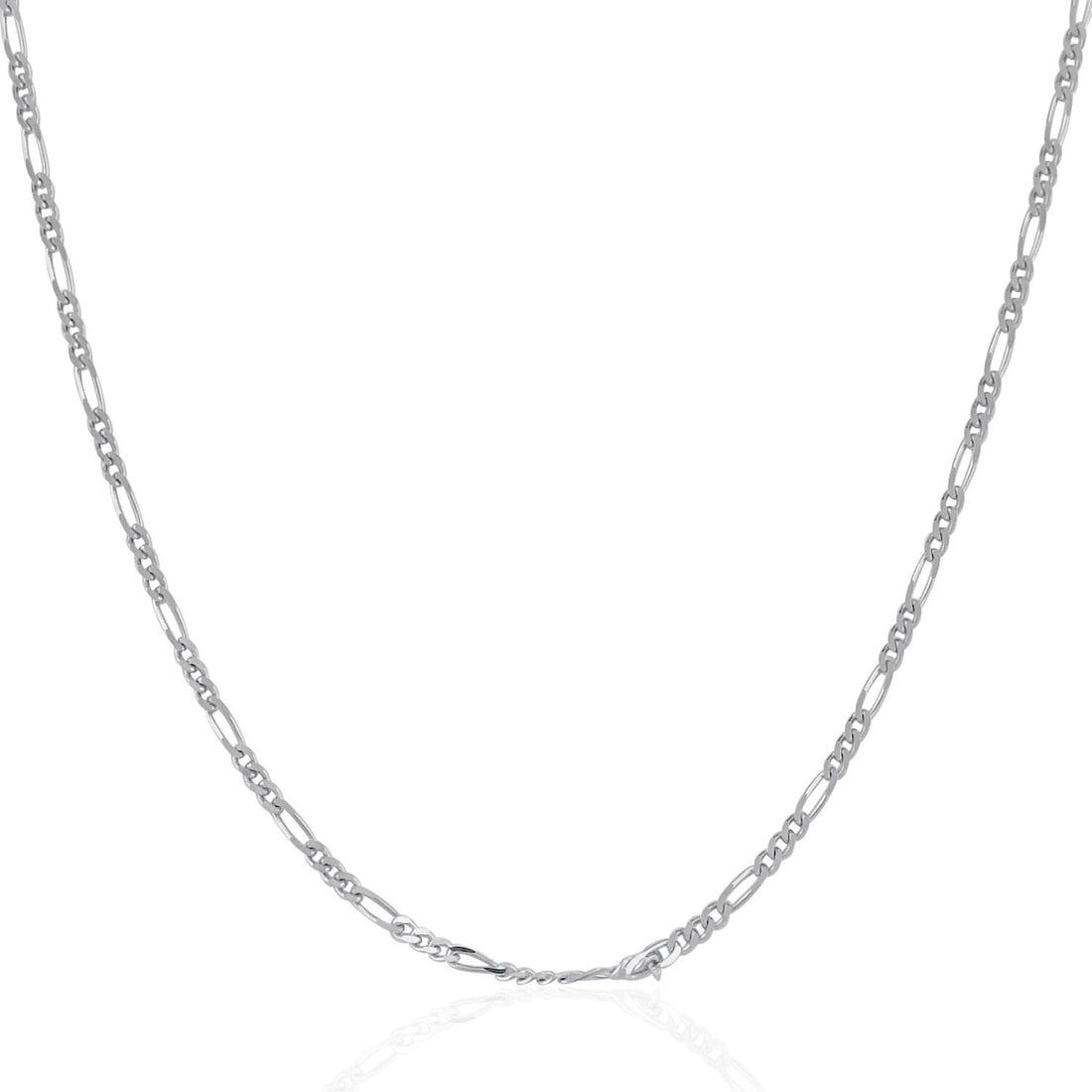 14k White Gold Solid Figaro Chain 1.9mm by Bids.com