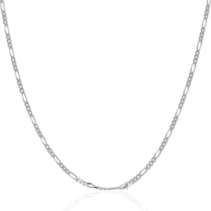 14k White Gold Solid Figaro Chain 1.9mm by Bids.com