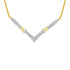 14K Yellow and White Gold 2.0 Cttw Princess Cut Diamond Flared and X-Station V Shaped 18â€ Franco Chain Statement Necklace (H-I Color, SI2-I1 Clarity) by Bids.com