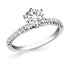 14k White Gold Engagement Ring with Fishtail Diamond Accents by Bids.com