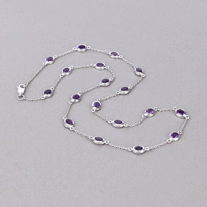 6.12 Carat Genuine Amethyst .925 Sterling Silver Necklace by Bids.com
