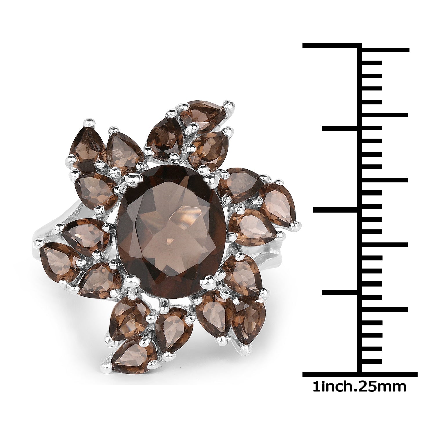 5.69 Carat Genuine Smoky Quartz .925 Sterling Silver Ring by Bids.com