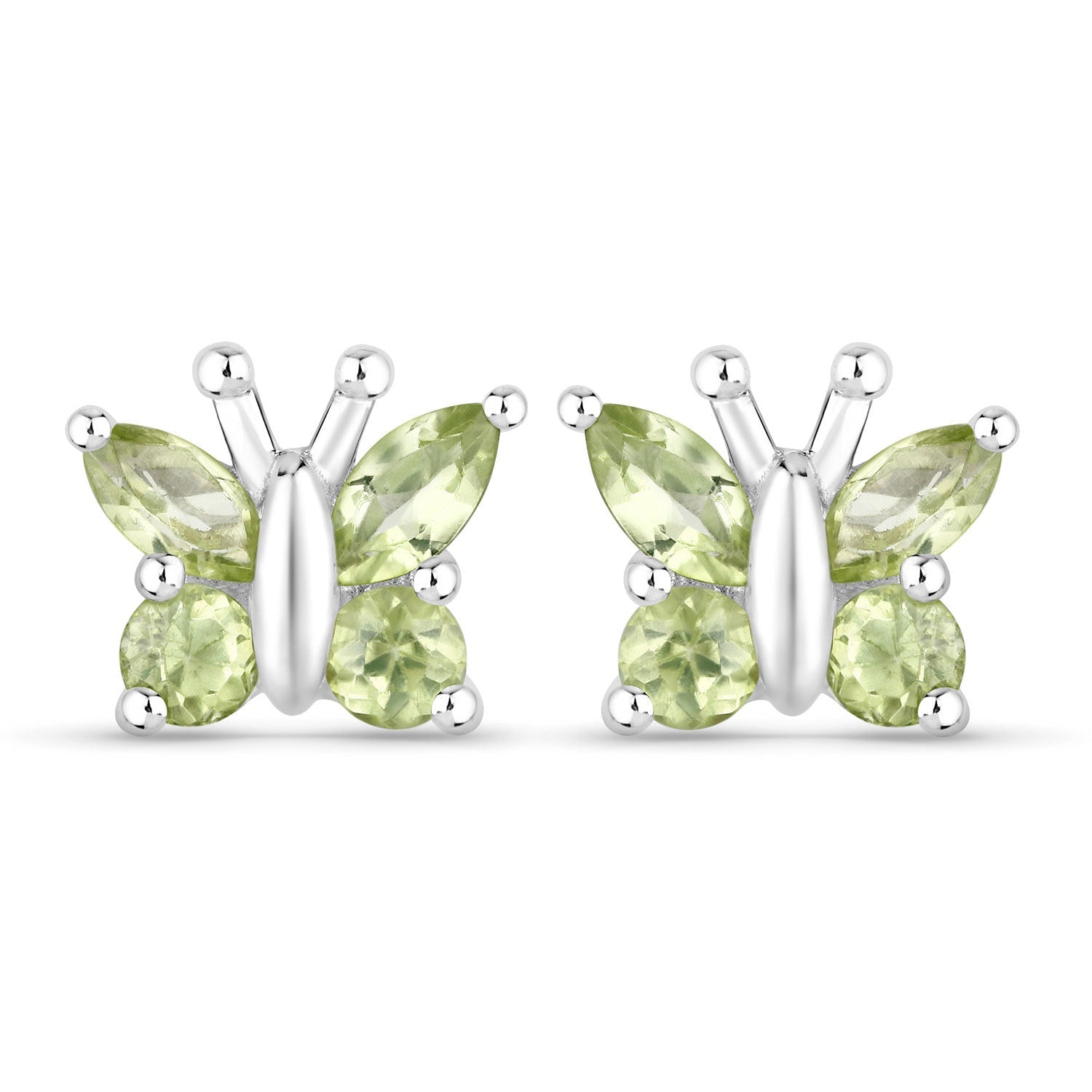 1.00 Carat Genuine Peridot .925 Sterling Silver Earrings by Bids.com