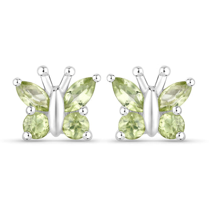 1.00 Carat Genuine Peridot .925 Sterling Silver Earrings by Bids.com