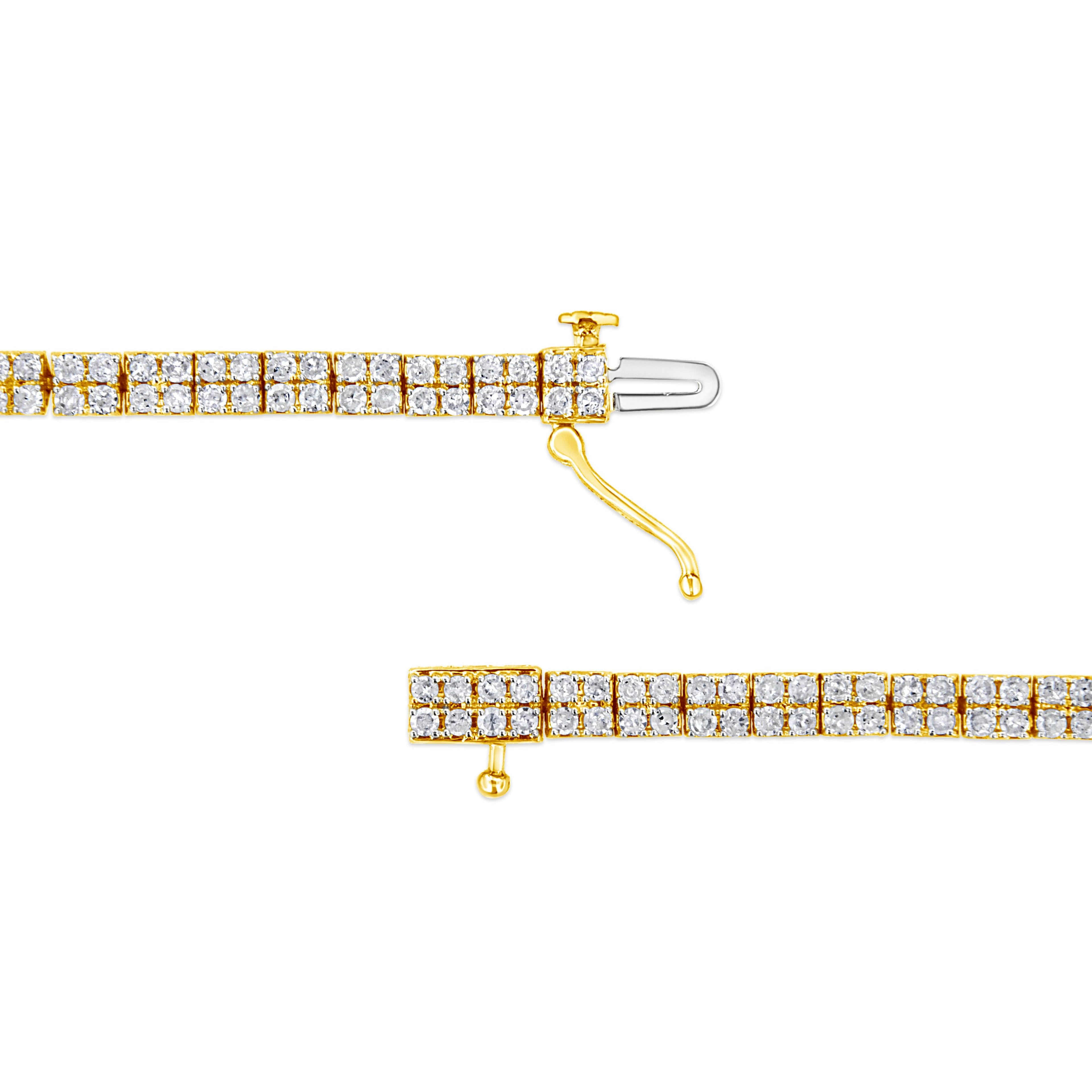 14K Yellow Gold Plated .925 Sterling Silver 3.0 Cttw Diamond Link Bracelet (K-L Color, I2-I3 Clarity) - 7.25" by Bids.com
