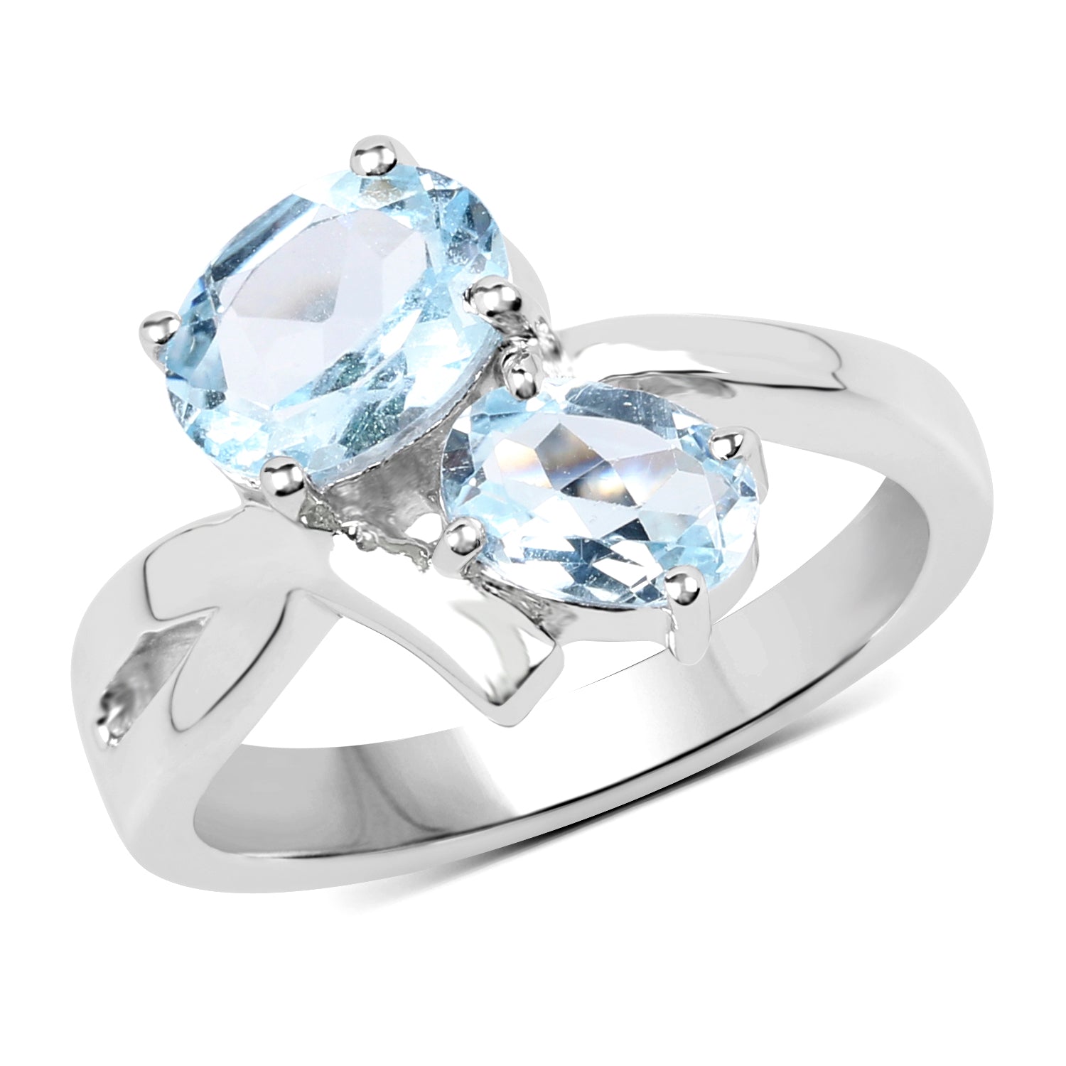 2.55 Carat Genuine Blue Topaz .925 Sterling Silver Ring by Bids.com
