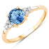 1.08 Carat Genuine Blue Sapphire and White Diamond 14K Yellow Gold Ring by Bids.com
