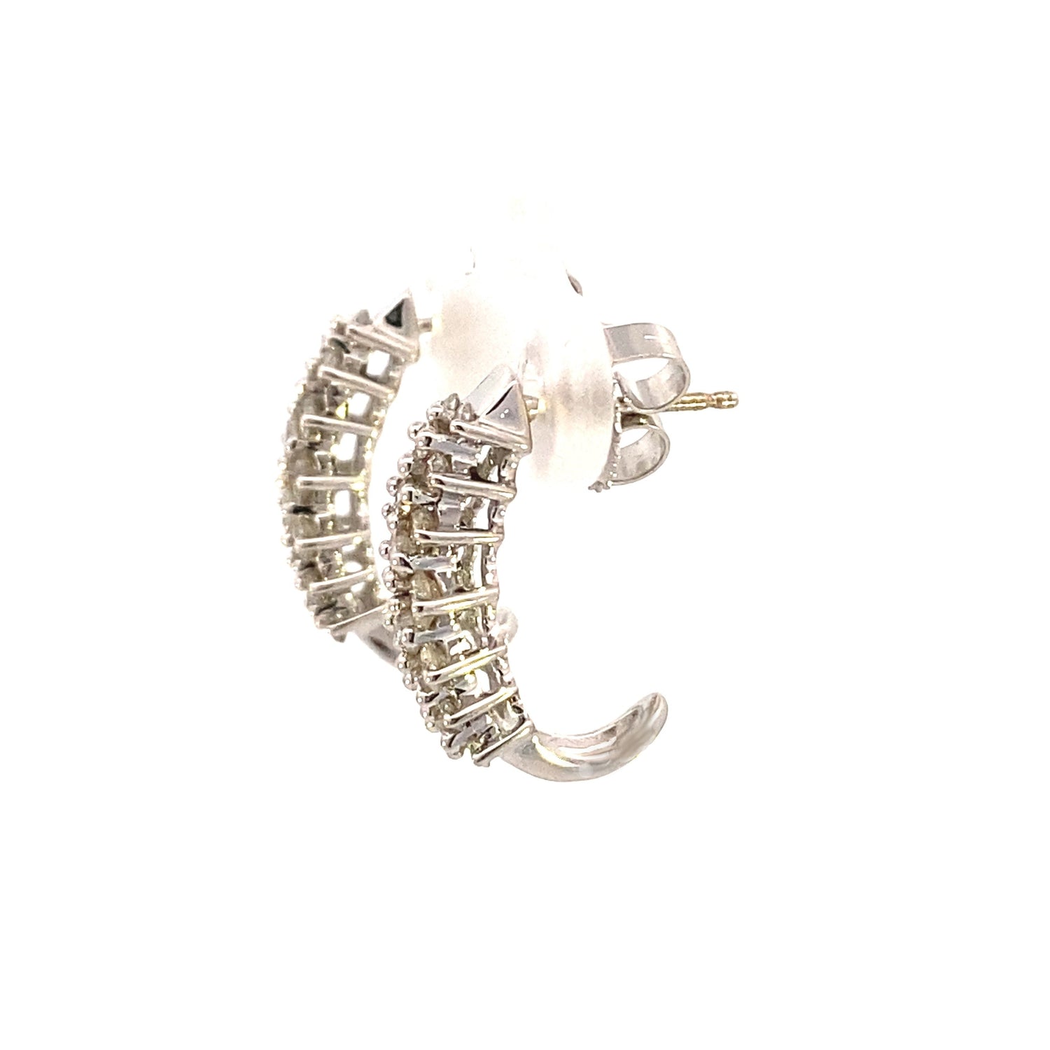 1.09ct Diamond Diamond Hoop Earrings 14KT White Gold by Bids.com