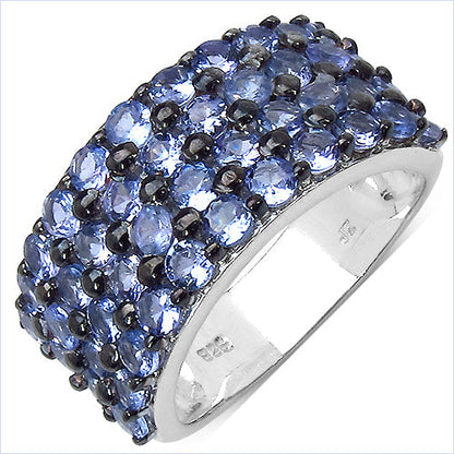 3.08 Carat Genuine Tanzanite .925 Sterling Silver Ring by Bids.com
