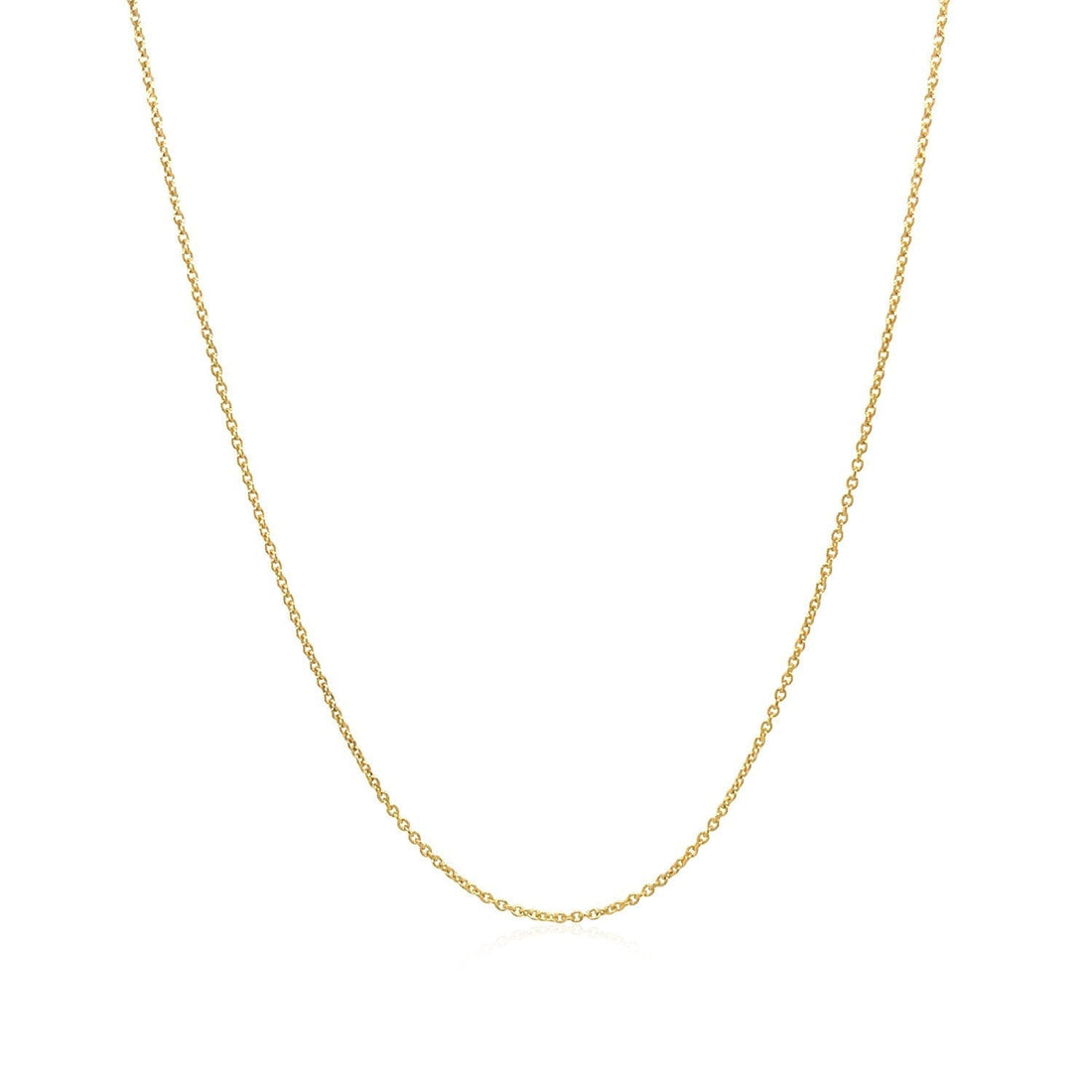 14k Yellow Gold Oval Cable Link Chain 0.6mm  DestGlow