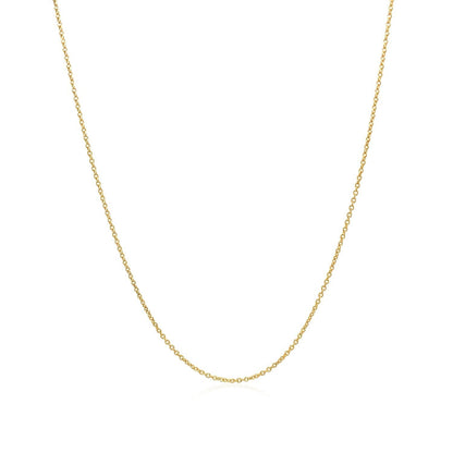 14k Yellow Gold Oval Cable Link Chain 0.6mm  DestGlow
