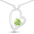0.51 Carat Genuine Peridot .925 Sterling Silver Necklace  DestGlow