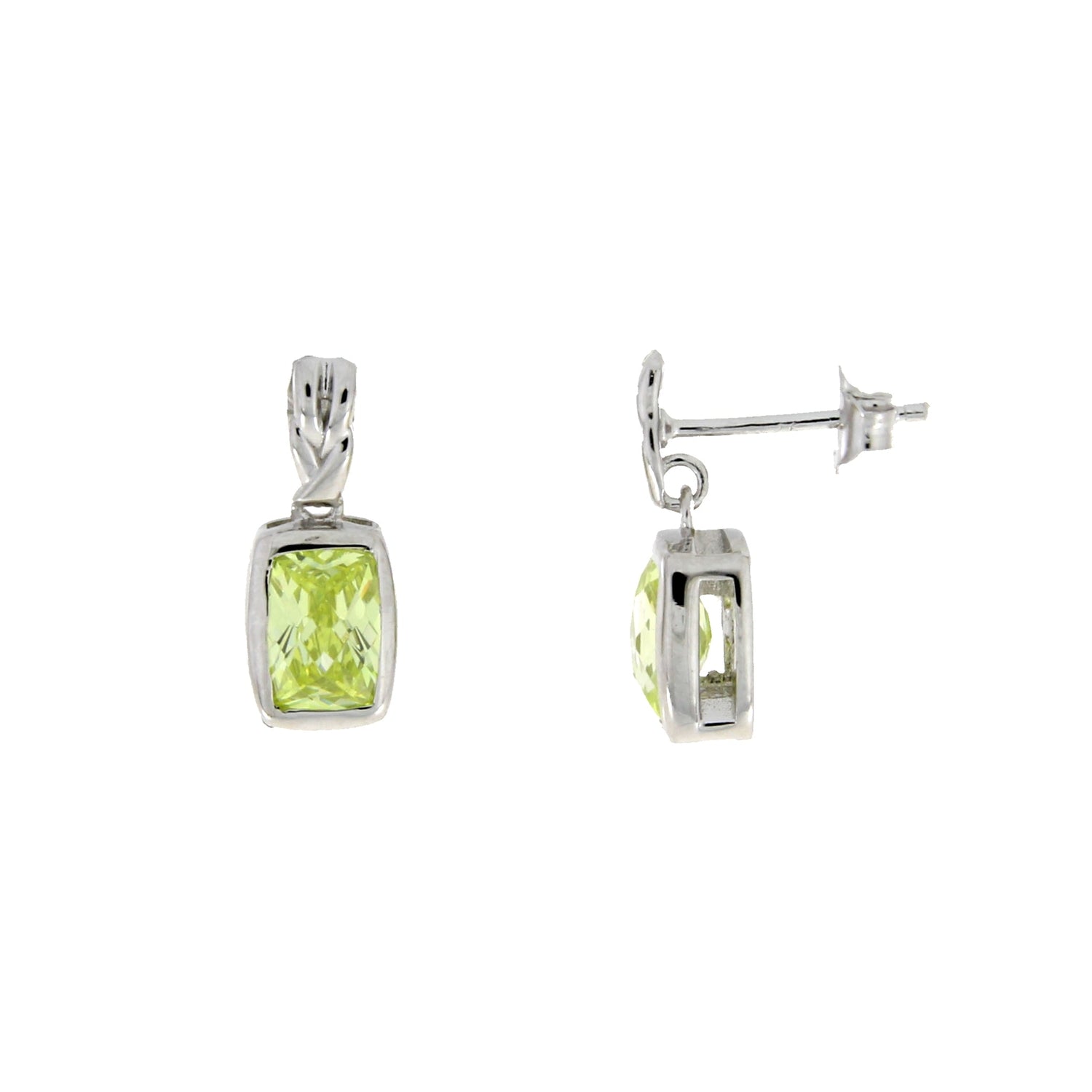 Natural Cubic Zirconium Dangle Earrings Sterling Silver by Bids.com