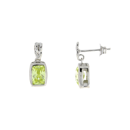 Natural Cubic Zirconium Dangle Earrings Sterling Silver by Bids.com