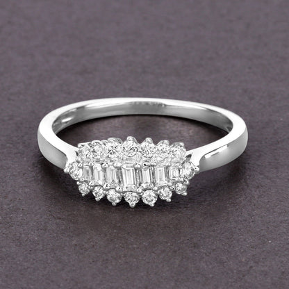 0.37 Carat Genuine White Diamond 14K White Gold Ring (E-F Color, VS-SI Clarity) by Bids.com