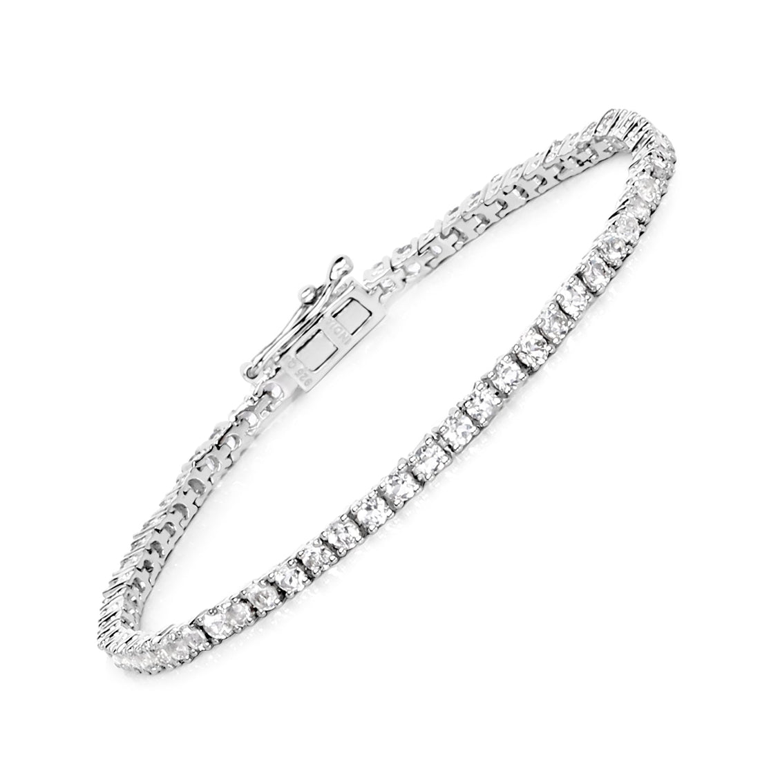 4.96 Carat Genuine White Topaz .925 Sterling Silver Bracelet  DestGlow