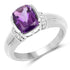 1.52 Carat Genuine Amethyst and White Topaz .925 Sterling Silver Ring  DestGlow