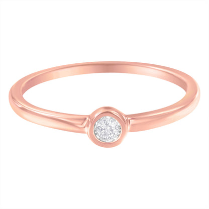 14K Rose Gold Plated .925 Sterling Silver Miracle Set Diamond Ring (1/20 Cttw, J-K Color, I1-I2 Clarity) - Size 6 by Bids.com