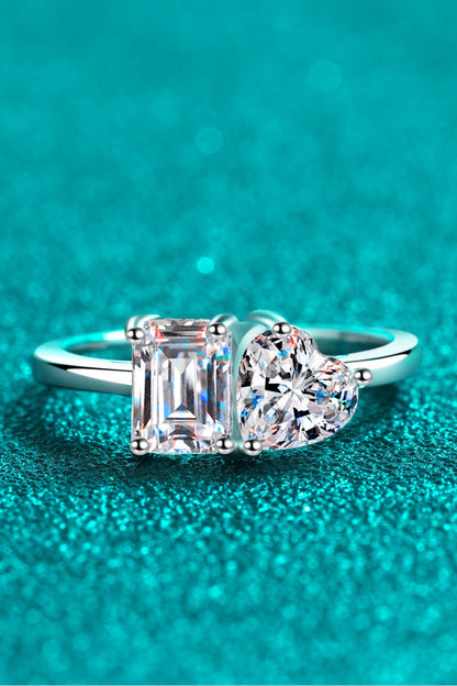 Rhodium-Plated 2 Carat Emerald-Cut Sparkala™ Ring by Sparkala