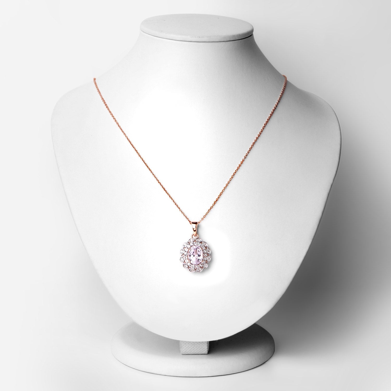 4.26 Carat Genuine Kunzite and White Topaz .925 Sterling Silver Pendant by Bids.com