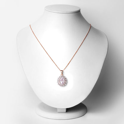 4.26 Carat Genuine Kunzite and White Topaz .925 Sterling Silver Pendant by Bids.com