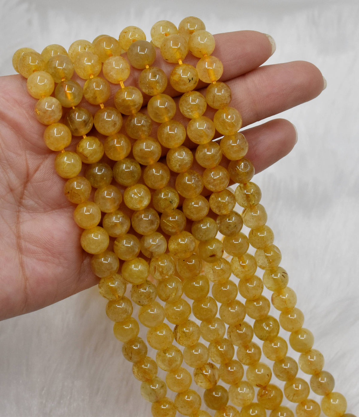 Golden Rutile AAA Grade 6mm, 8mm, 10mm Round Beads  DestGlow