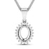 0.13 Carat Genuine White Diamond 14K White Gold Semi Mount Pendant - holds 8x6mm Oval Gemstone by Bids.com