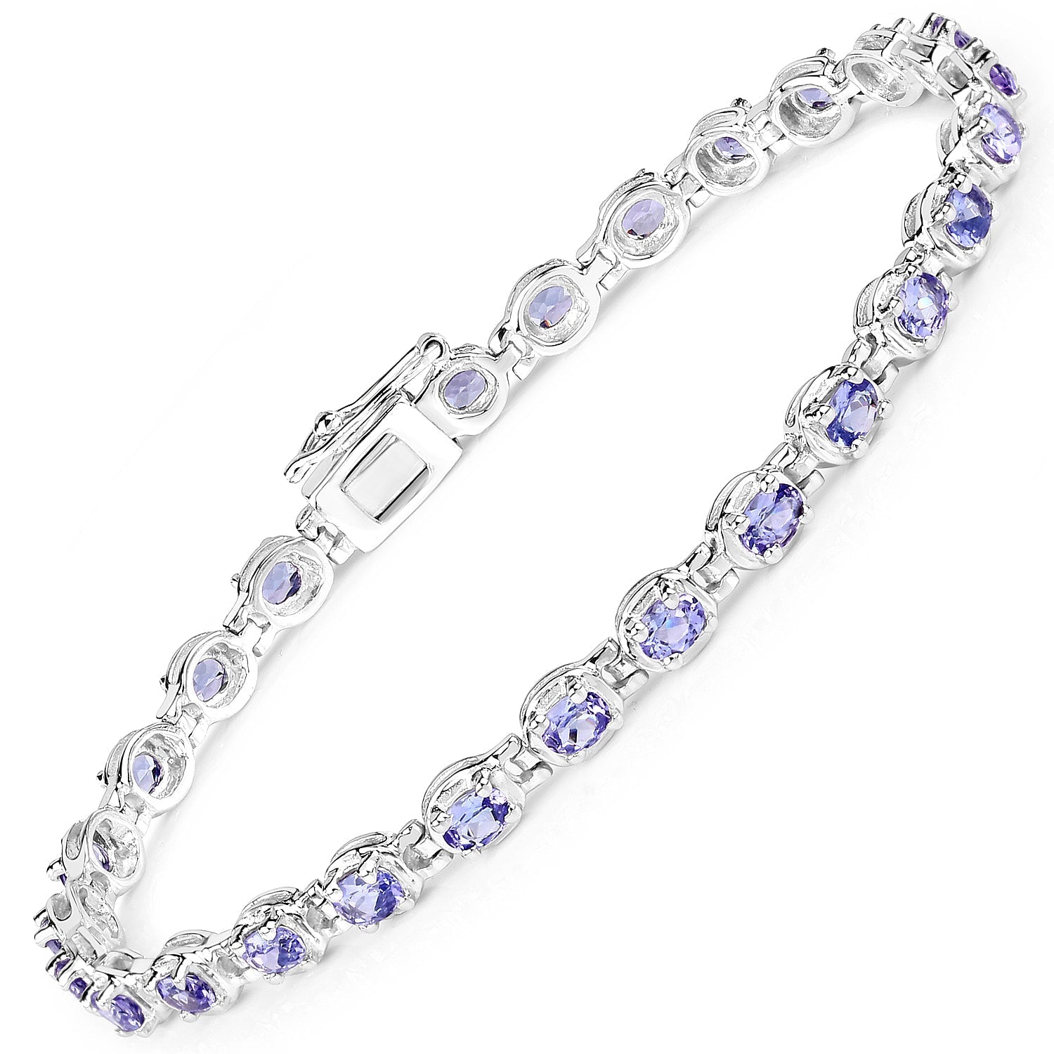 4.59 Carat Genuine Tanzanite .925 Sterling Silver Bracelet  DestGlow
