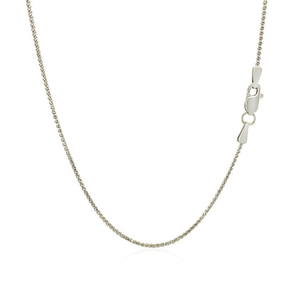 14k White Gold Diamond Cut Round Wheat Chain 1.0mm by Bids.com