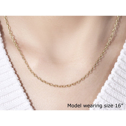2.5mm 14k Yellow Gold Pendant Chain with Textured Links by Bids.com