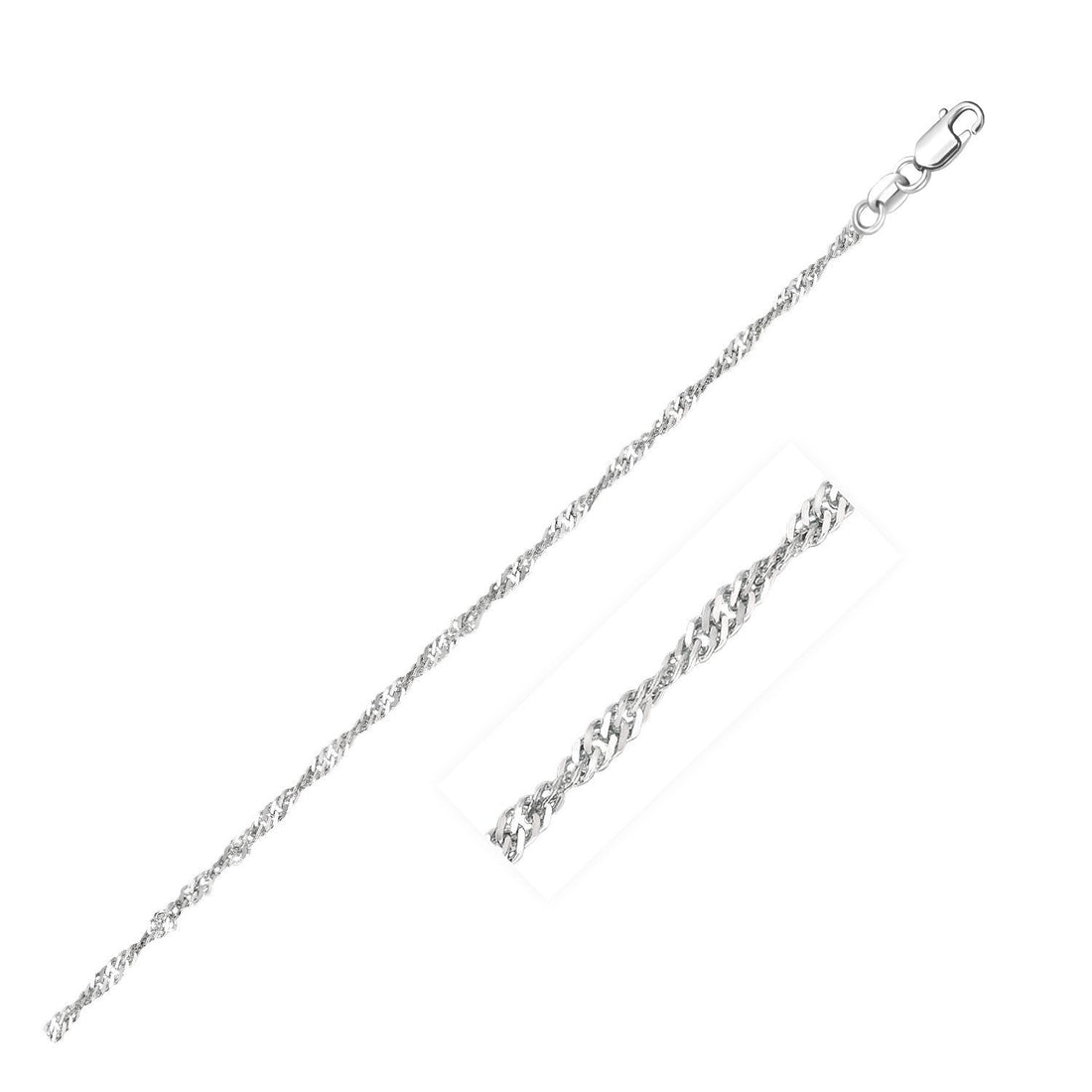 14k White Gold Singapore Chain 1.7mm by Bids.com