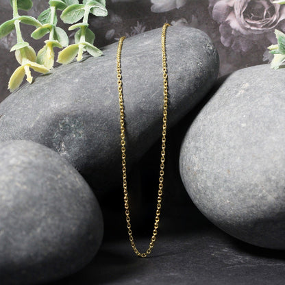 14k Yellow Gold Diamond Cut Cable Link Chain 1.4mm by Bids.com