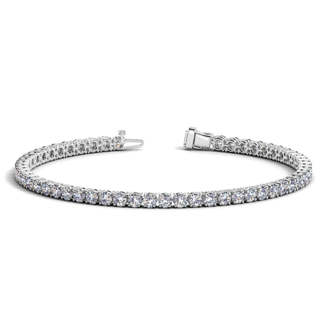 Lab Grown Round Diamond Tennis Bracelet in 14k White Gold (5 cctw F/G VS2/SI1) by Bids.com