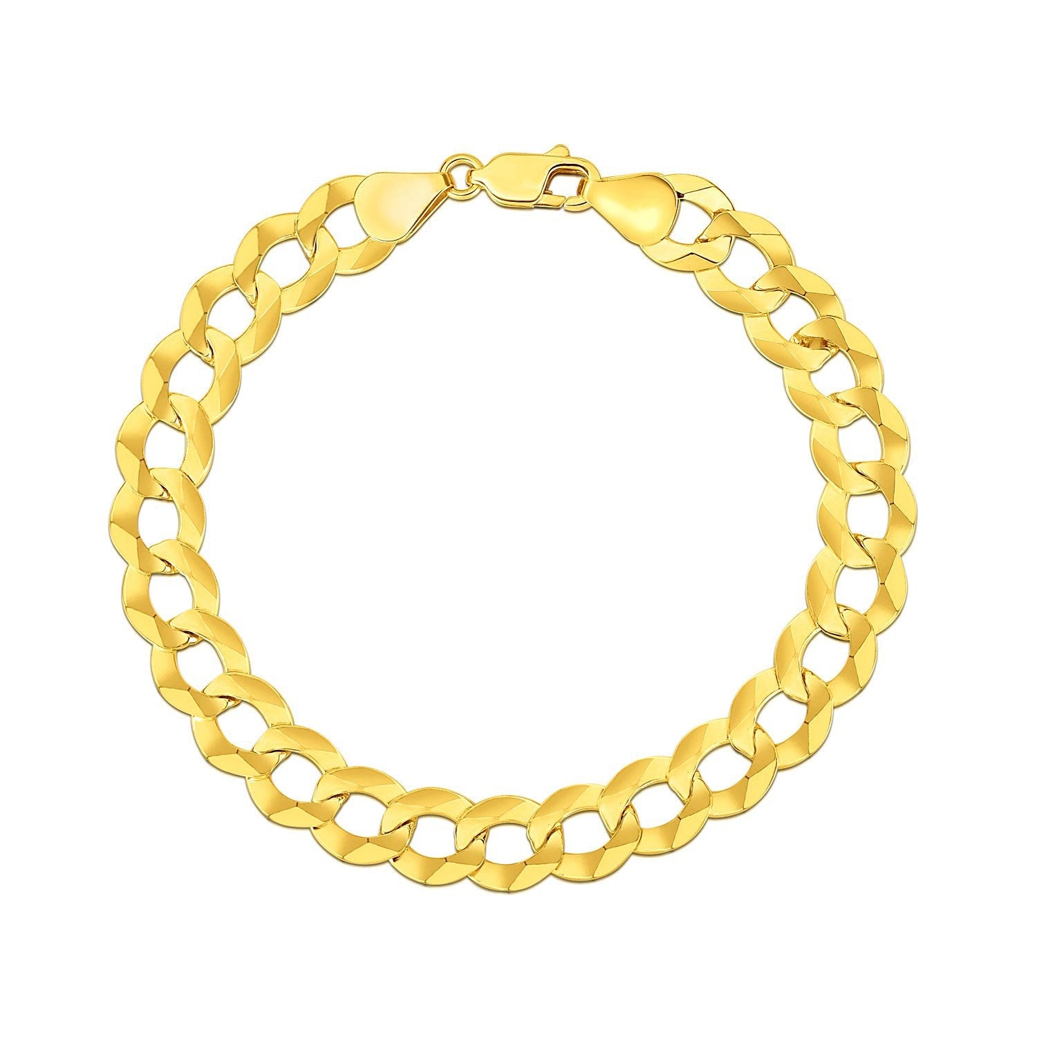 14k Yellow Gold Solid Curb Bracelet 10.0mm by Bids.com