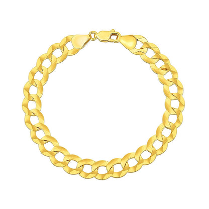 14k Yellow Gold Solid Curb Bracelet 10.0mm by Bids.com