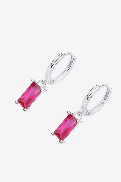 Retro Pure Sterling Silver Cubic Zirconia Drop Earrings - DestGlow