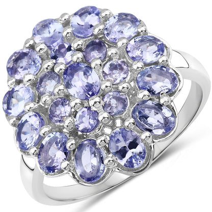 2.70 Carat Genuine Tanzanite .925 Sterling Silver Ring by Bids.com