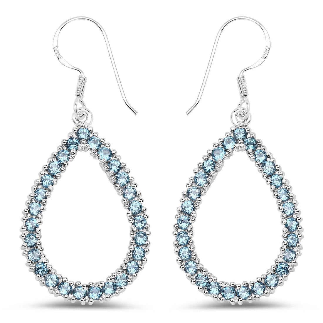 4.32 Carat Genuine London Blue Topaz .925 Sterling Silver Earrings by Bids.com