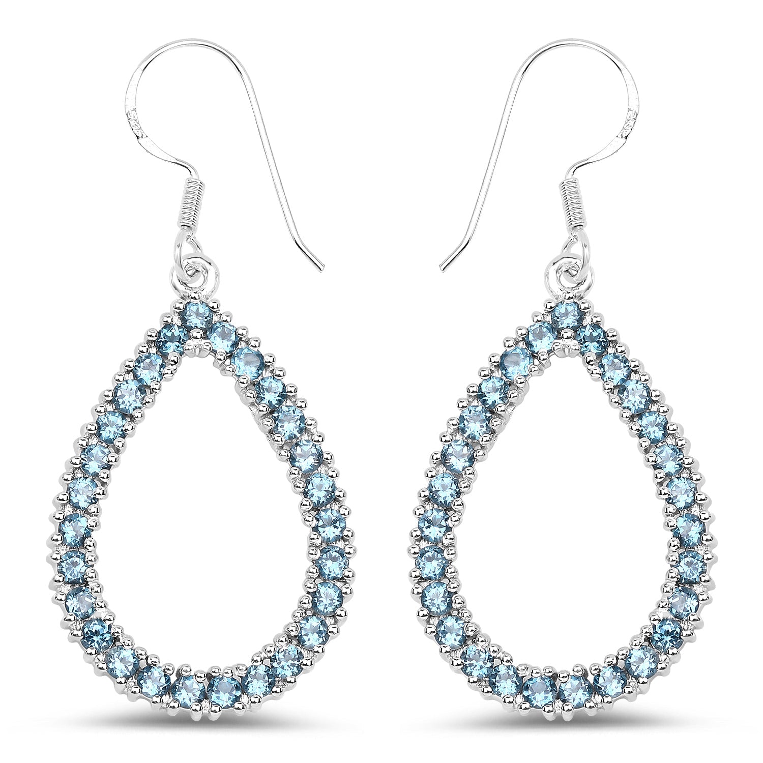 4.32 Carat Genuine London Blue Topaz .925 Sterling Silver Earrings by Bids.com
