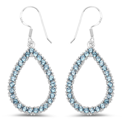4.32 Carat Genuine London Blue Topaz .925 Sterling Silver Earrings by Bids.com