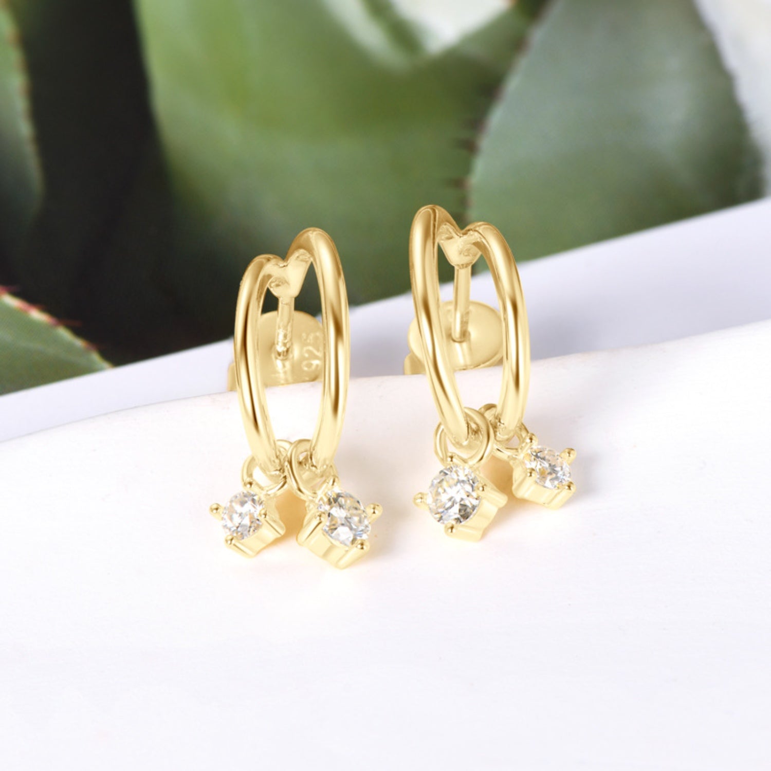 Platinum-Plated Pure Sterling Silver Sparkala™ C-Hoop Earrings by Sparkala