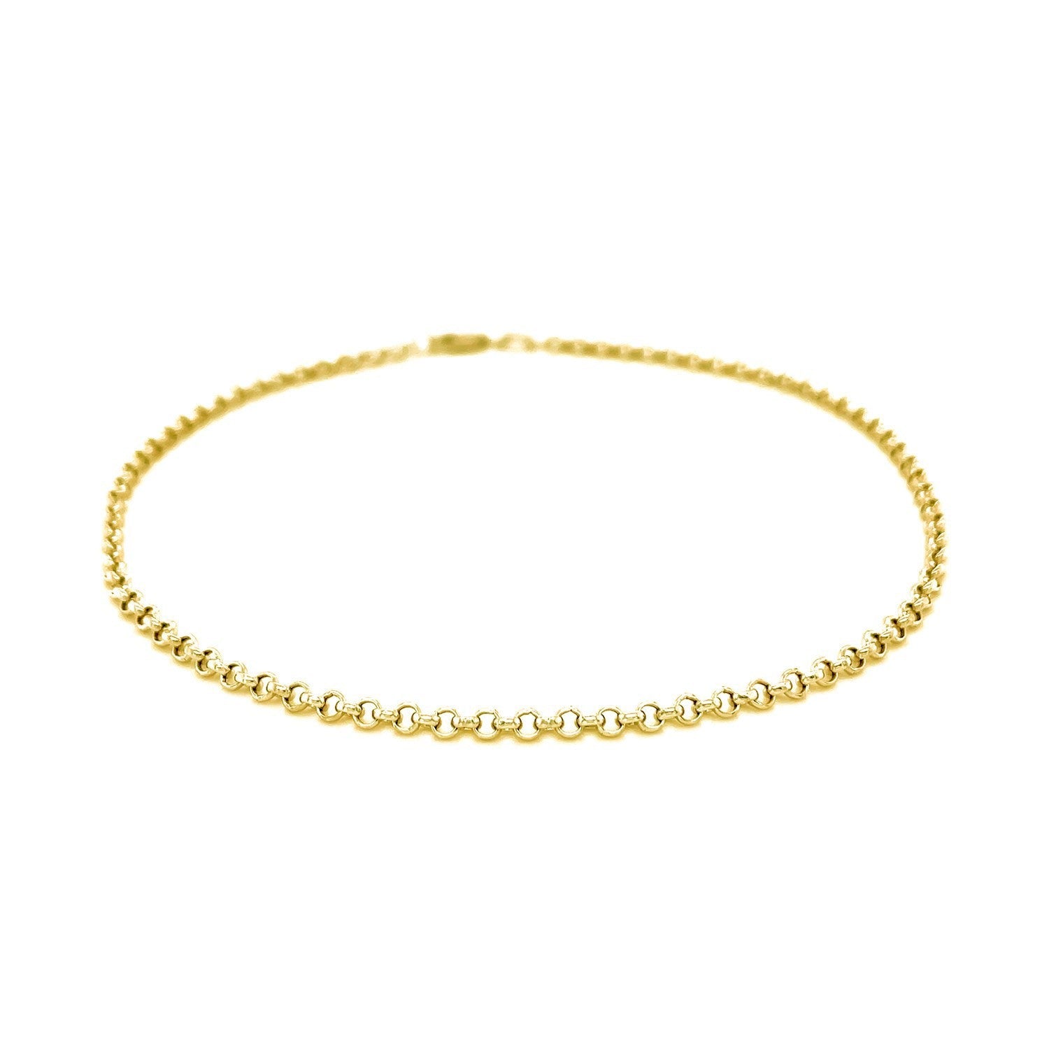 2.3mm 10k Yellow Gold Rolo Anklet by Bids.com